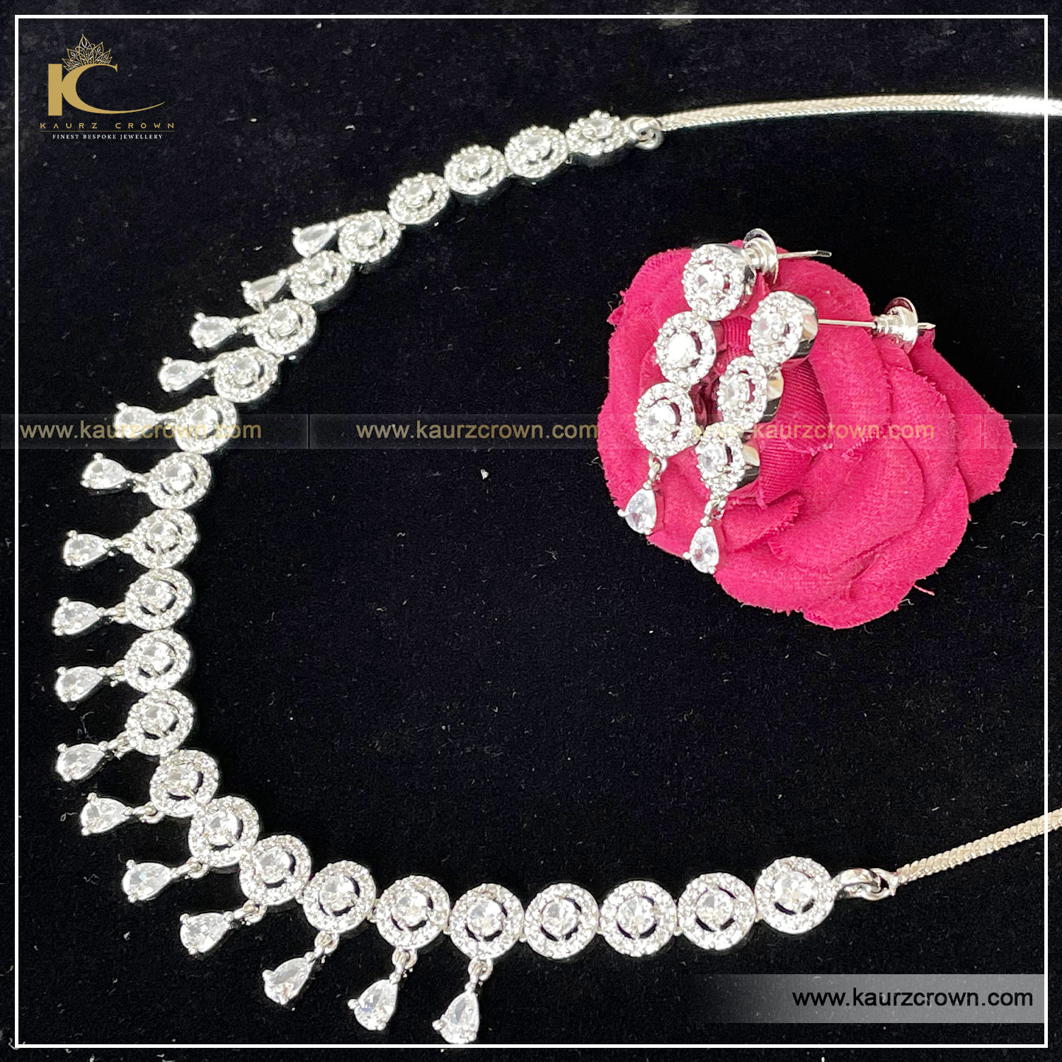 Numaish Necklace Set , American Diamond jewellery , online jewellery store , kaurz crown jewellery , online store