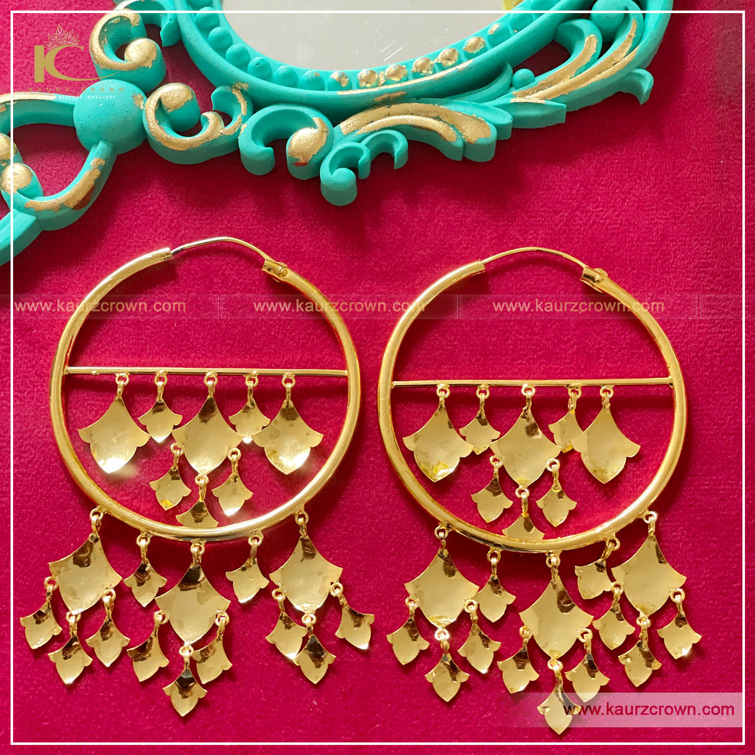 Riwaaz Pipal Patti Waaliyan , kaurz crown jewellery , pipal patti earrings , online jewellery store , online shop