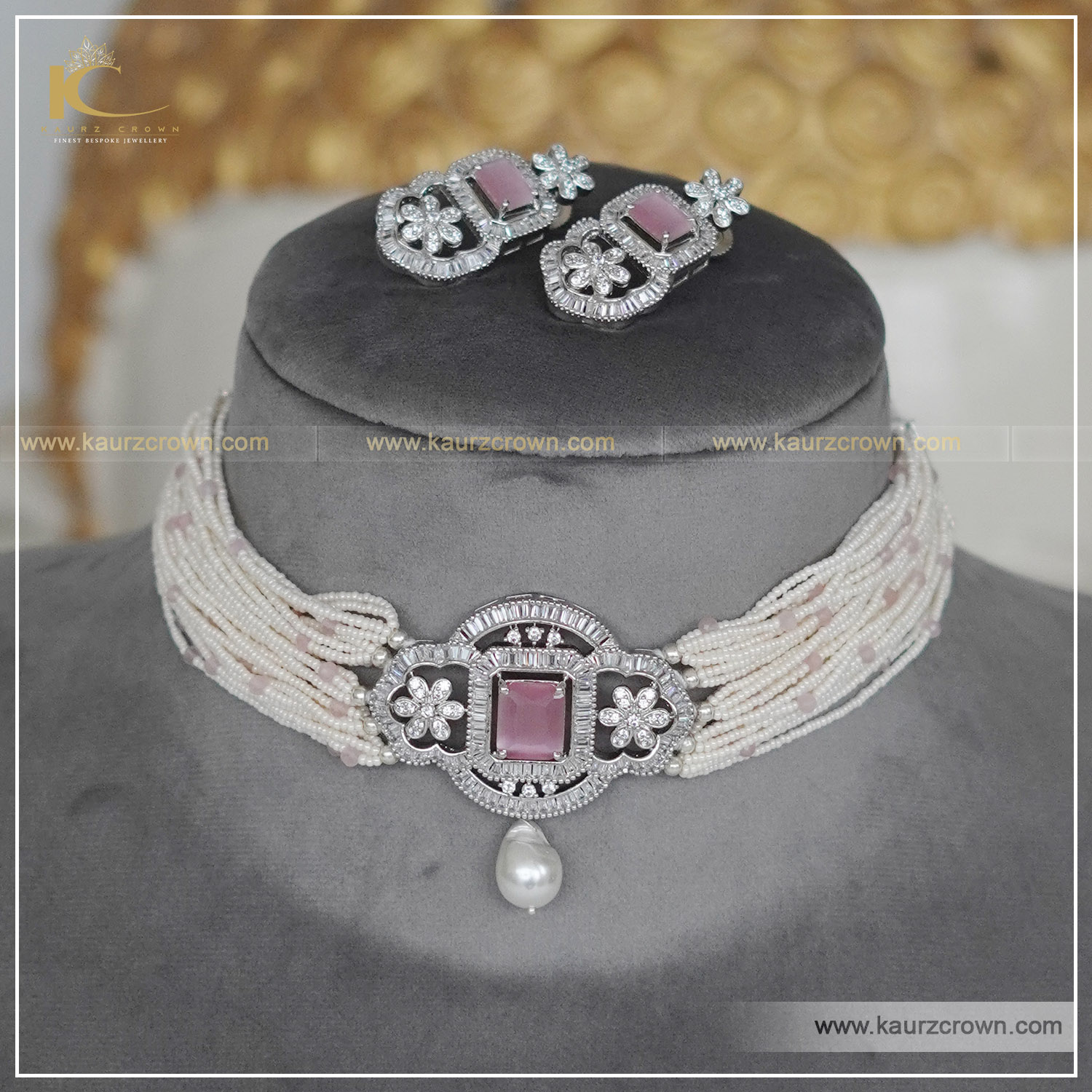 Rubia Choker Set , kaurz crown , jewellery online store , online store earrings