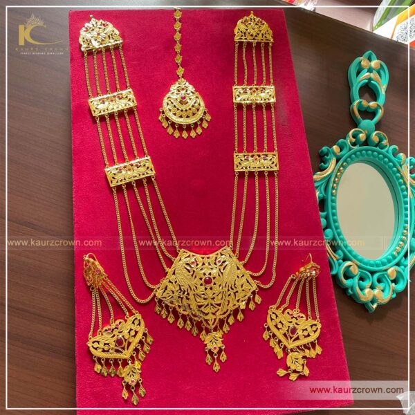 Rutba Traditional Antique Gold Plated Rani Haar , kaurz crown jewellery , online jewellery store , rutba ranni haar rutba jewellery set
