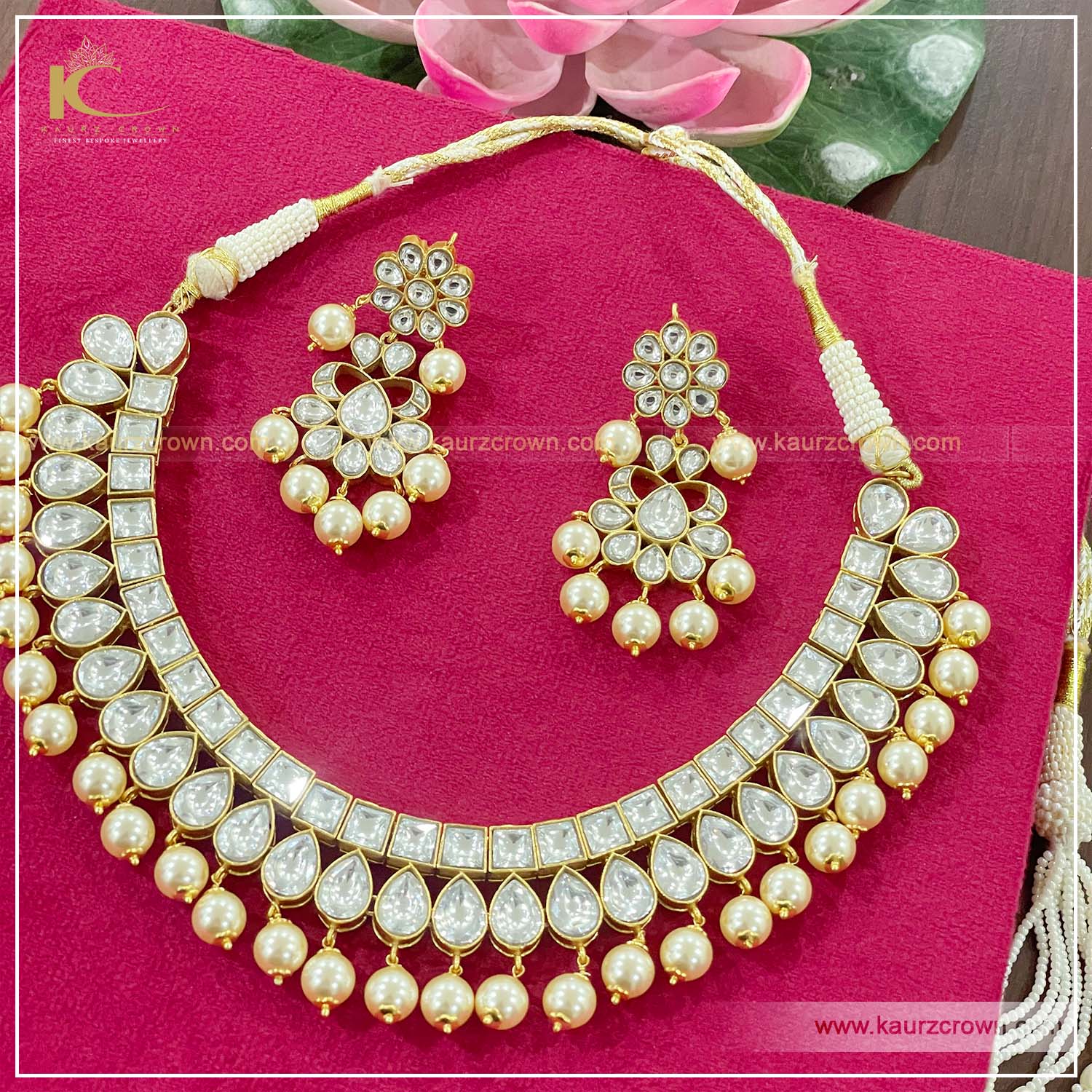 Shaukeen Gold Plated Kundan Necklace Set , kaurz crown punjabi jewellery , online jewellery store , shaukeen necklace set , gold plated jewellery