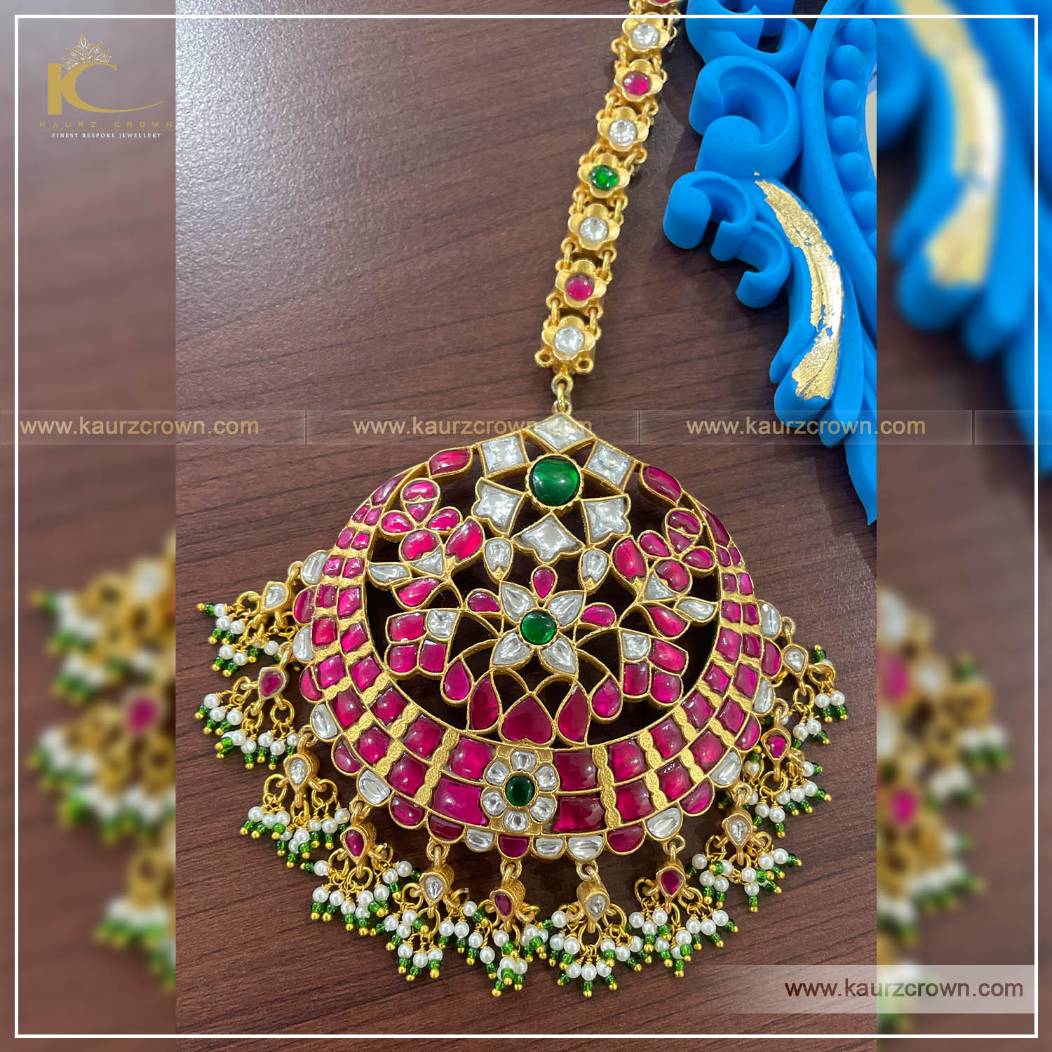 Amreen Kundan Tikka , kaurz crown jewellery , online jewellery store , amreen tikka