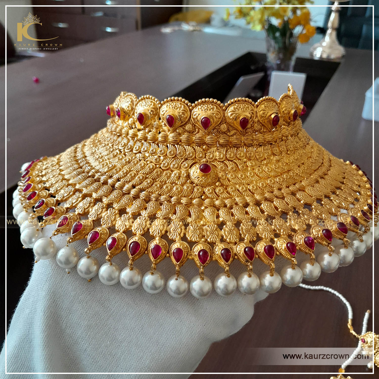 Paakizah Traditional Antique Gold Plated Bridal Necklace Set , kaurz crown jewellery , paakizah choker set , online jewellery store , online jewellery shop