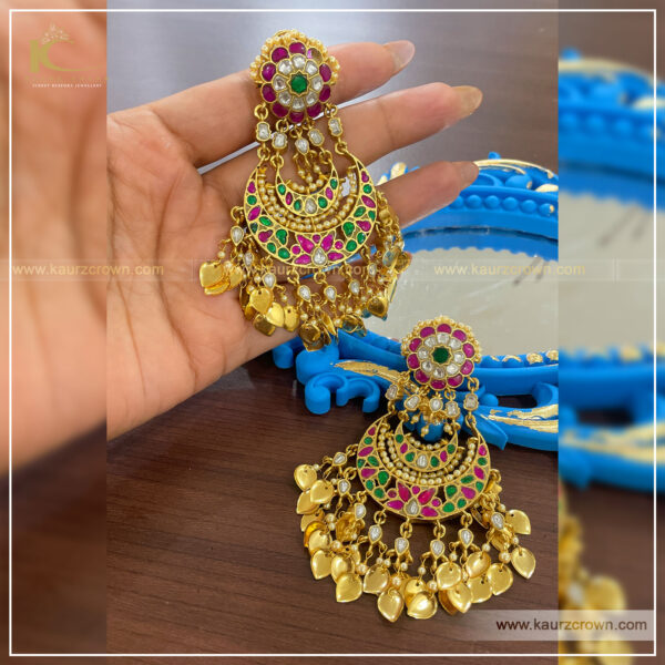 Sheza Traditional Antique Gold Plated Earrings , kaurz crown jewellery , online jewellery store , traditional earrings