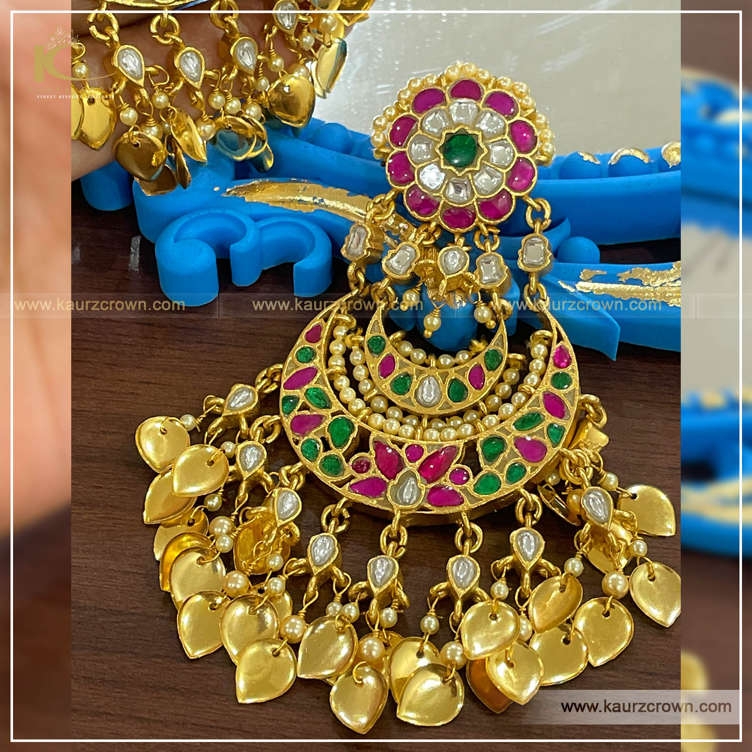 Naira Peepal Patti Earrings - Turquoise – Vbhushan