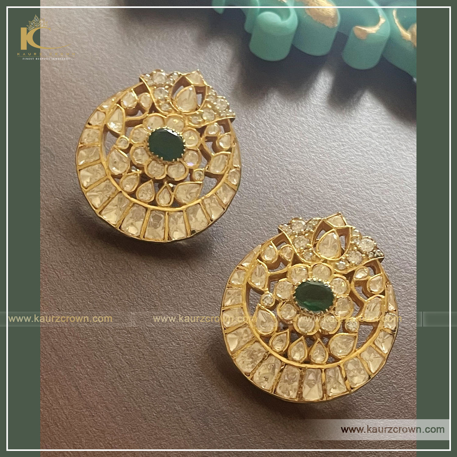 Aahana Earrings , kaurz crown jewellery , online jewellery store , gold plated