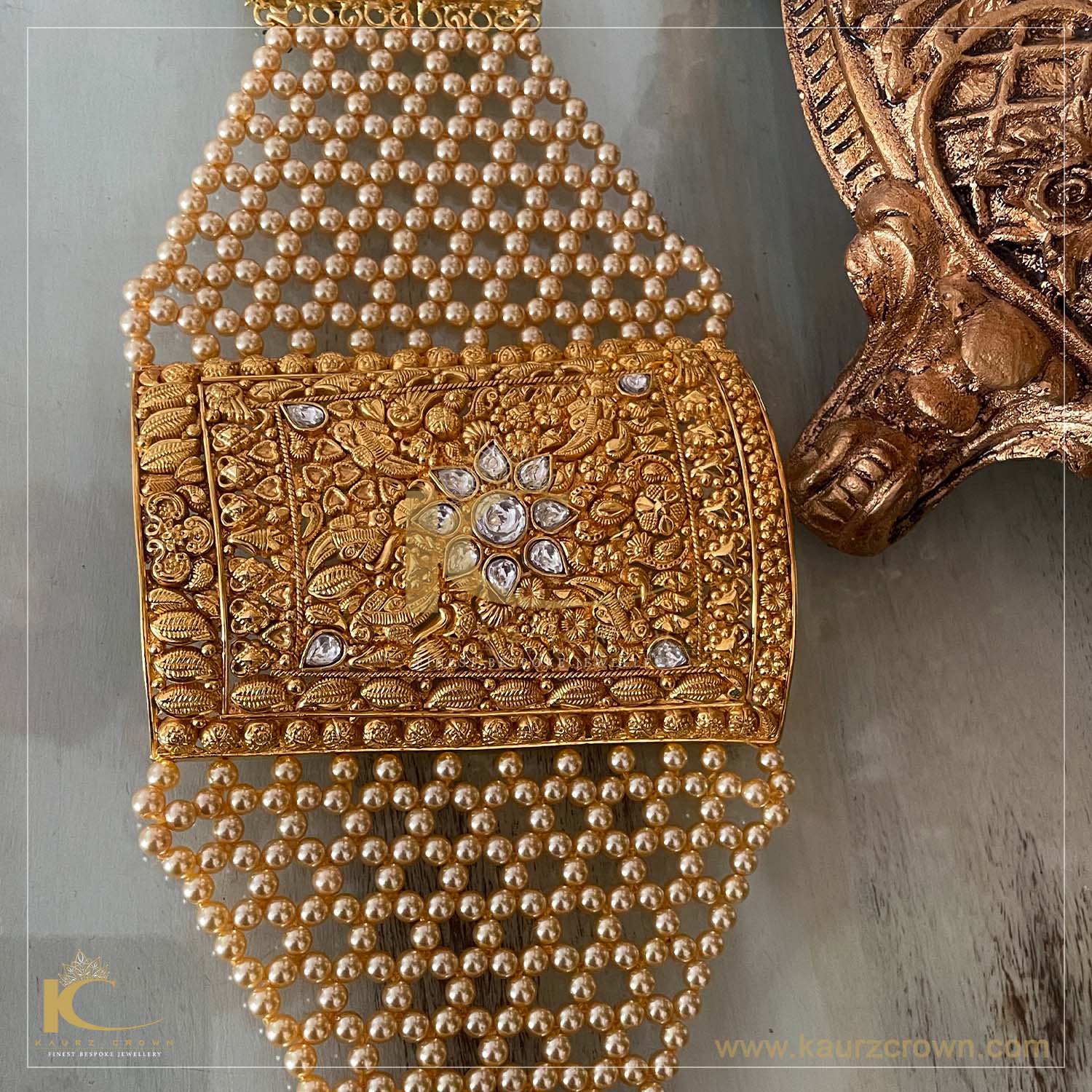 Zinnat Traditional Antique Gold Plated Baahi (Bracelet) , kaurz crown jewellery , online jewellery store , zinnat baahi